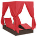 Dubbele ligbed Verstelbaar Rood 205 x 129 x 200 cm poly rattan