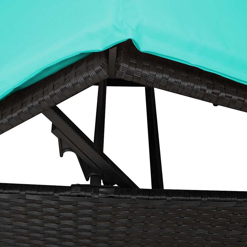Dubbele ligbed Turquoise 205 x 129 x 200 cm poly rattan