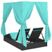 Dubbele ligbed Turquoise 205 x 129 x 200 cm poly rattan