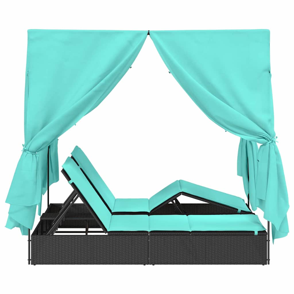 Dubbele ligbed Turquoise 205 x 129 x 200 cm poly rattan