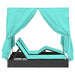 Dubbele ligbed Turquoise 205 x 129 x 200 cm poly rattan
