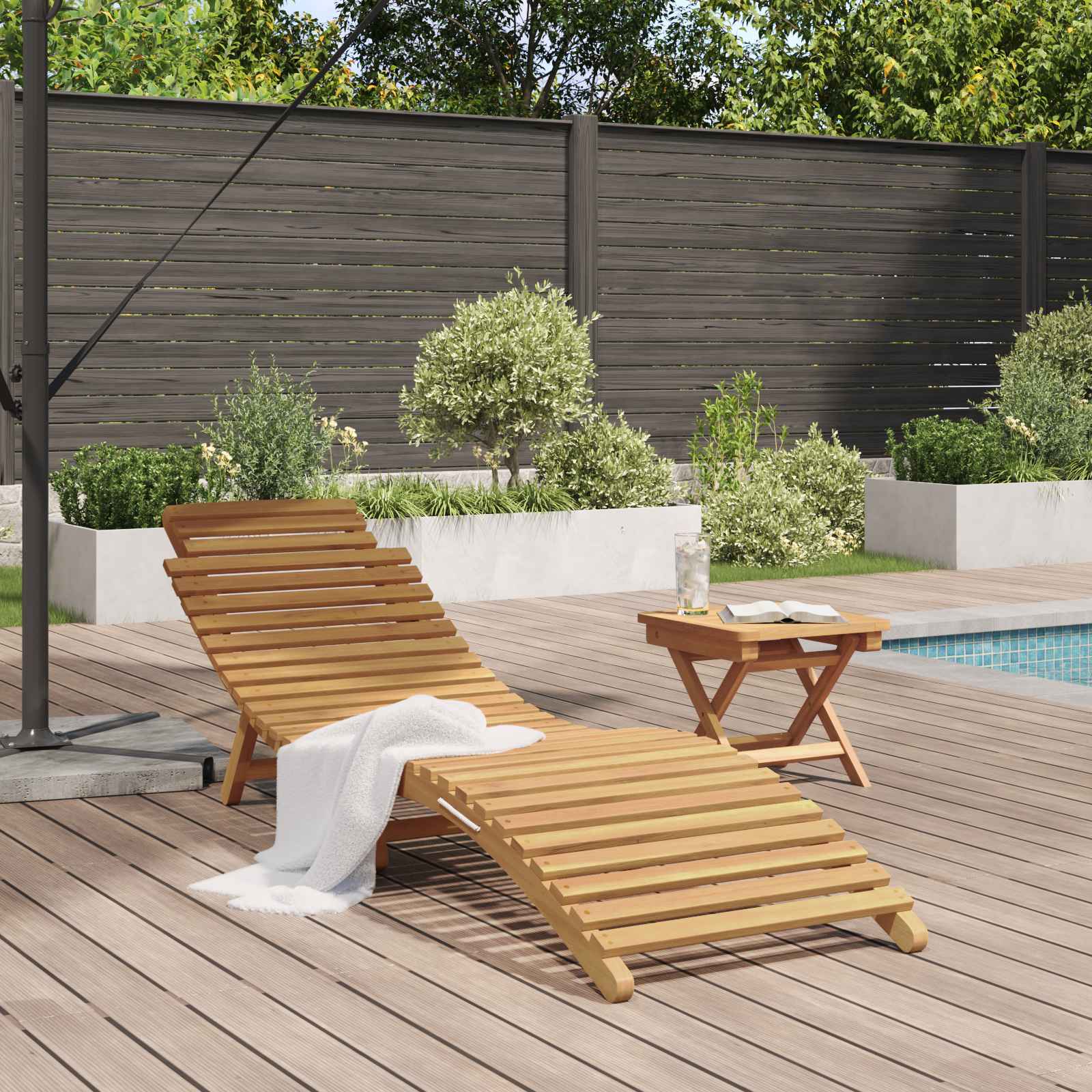 Ligstoel Bruin 198 x 55 x 58,5 cm Massief Teakhout