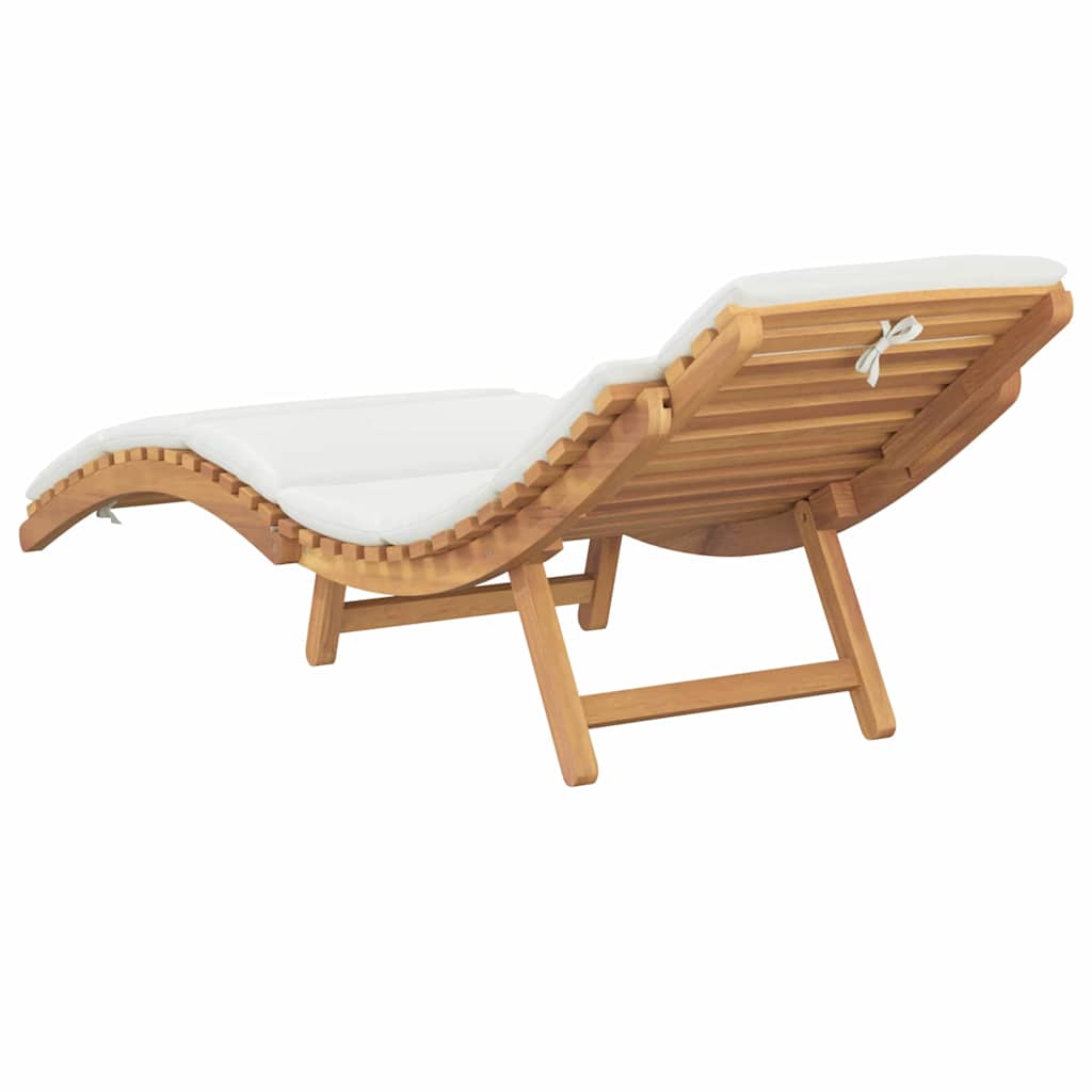 Tuininfurniture Sunlounger met kussen Bruin 198 x 55 x 58,5 cm