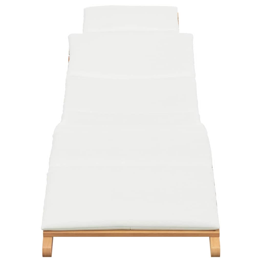 Tuininfurniture Sunlounger met kussen Bruin 198 x 55 x 58,5 cm