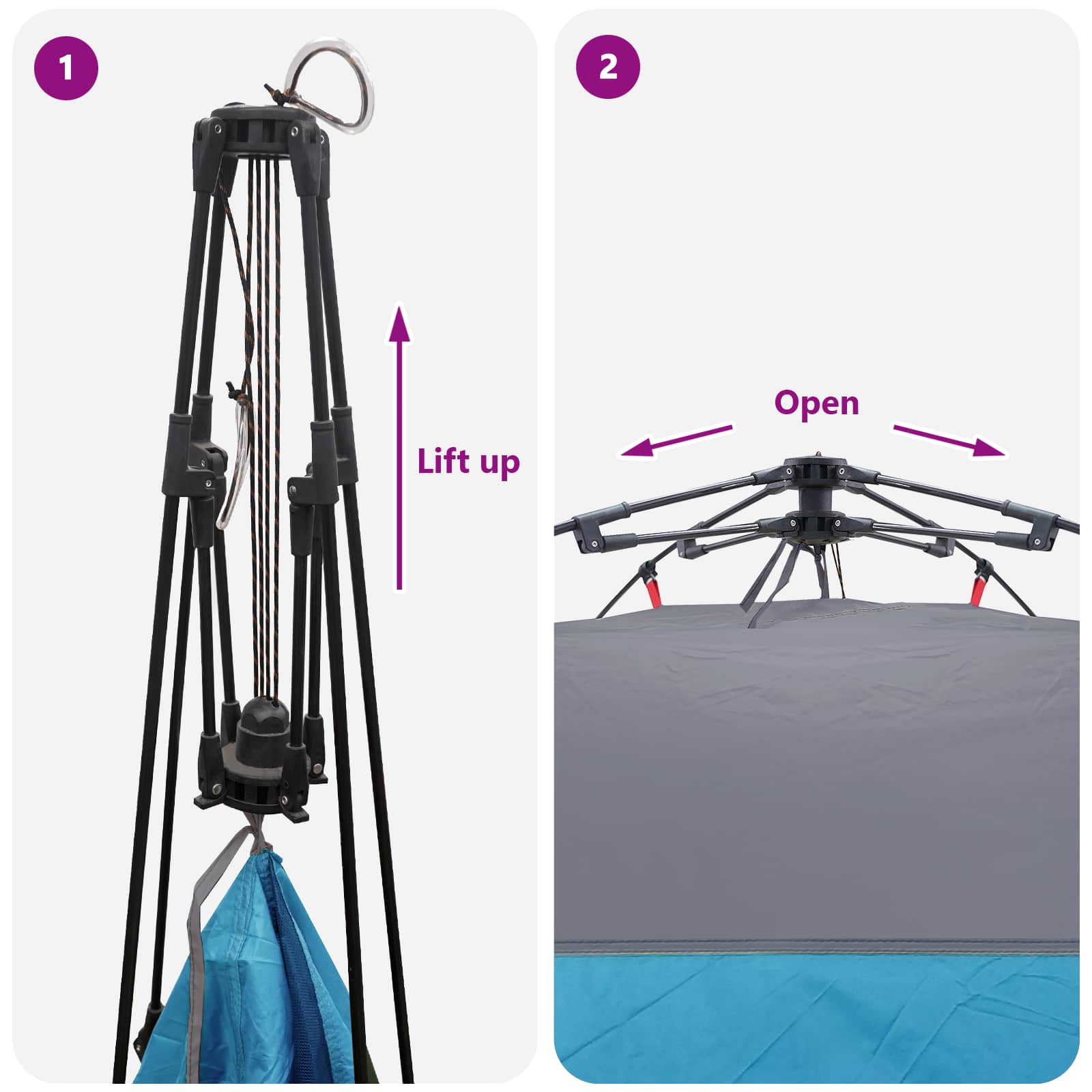 Instant Tent 2-Person Quick-Release Blauw 160 x 160 x 227 cm