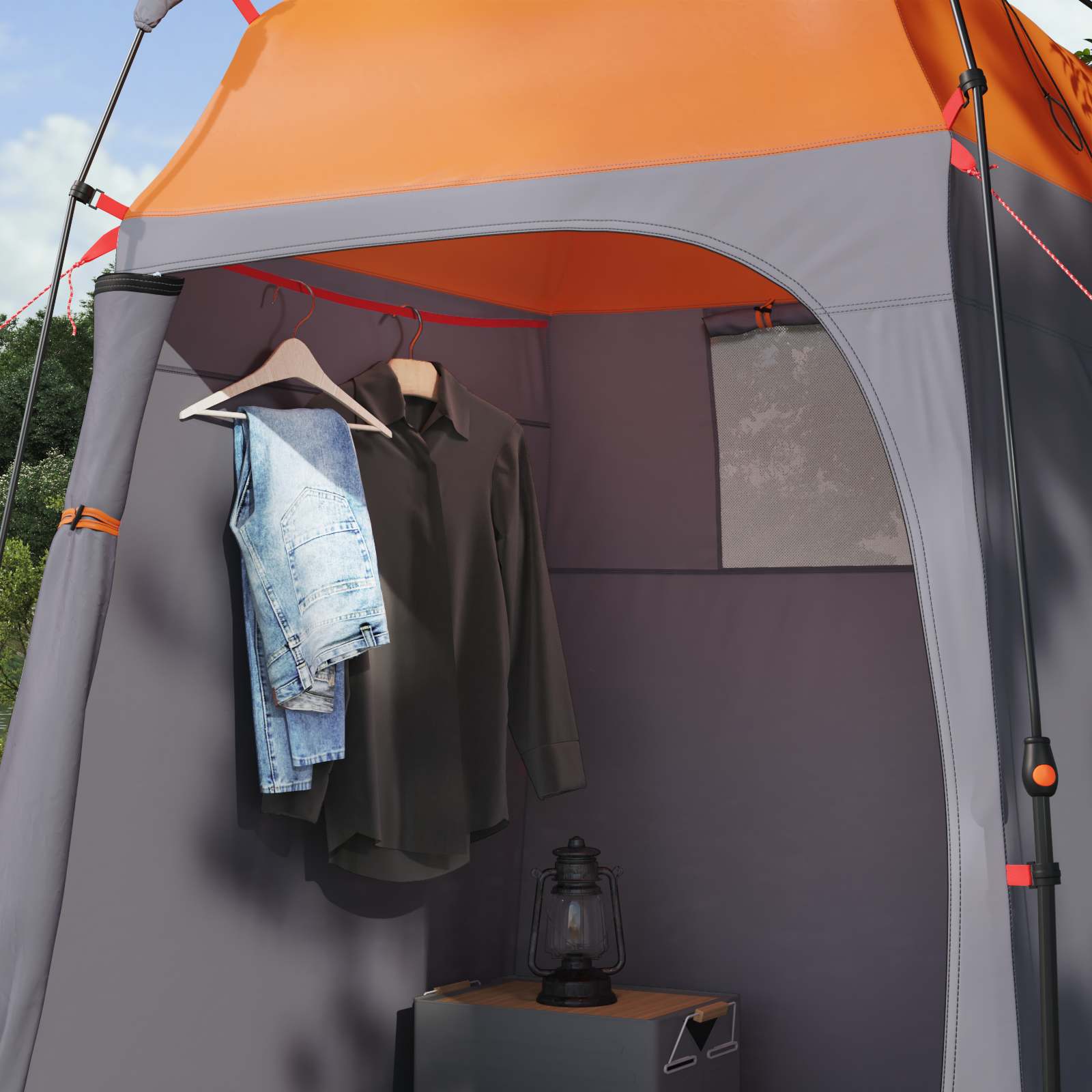 Instant Tent 2-Person Quick-Release met dak Grijs en Oranje