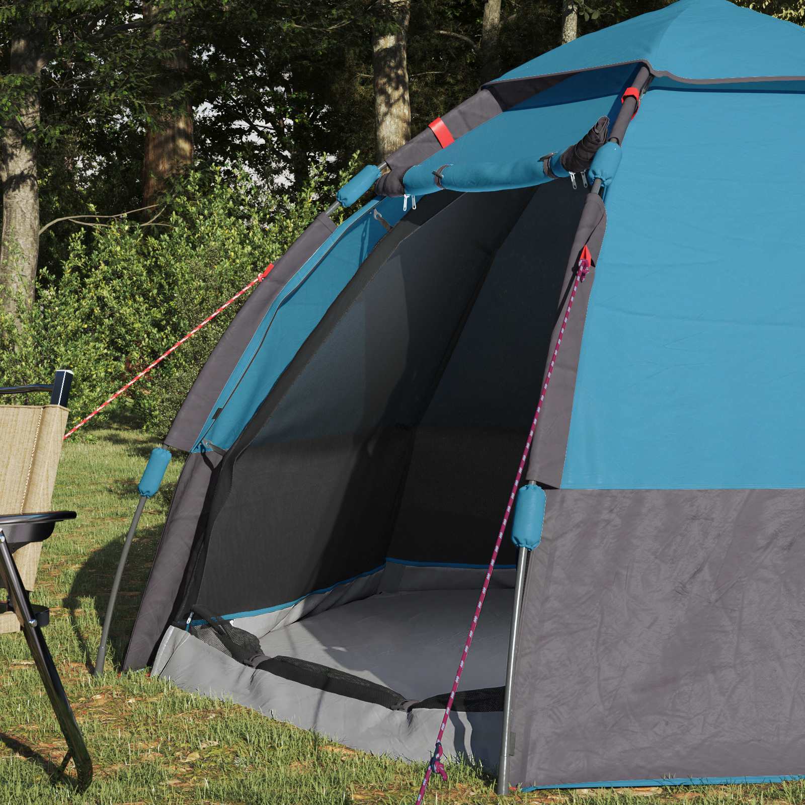 Instant tent met regenhoes voor 4 personen met snelle release