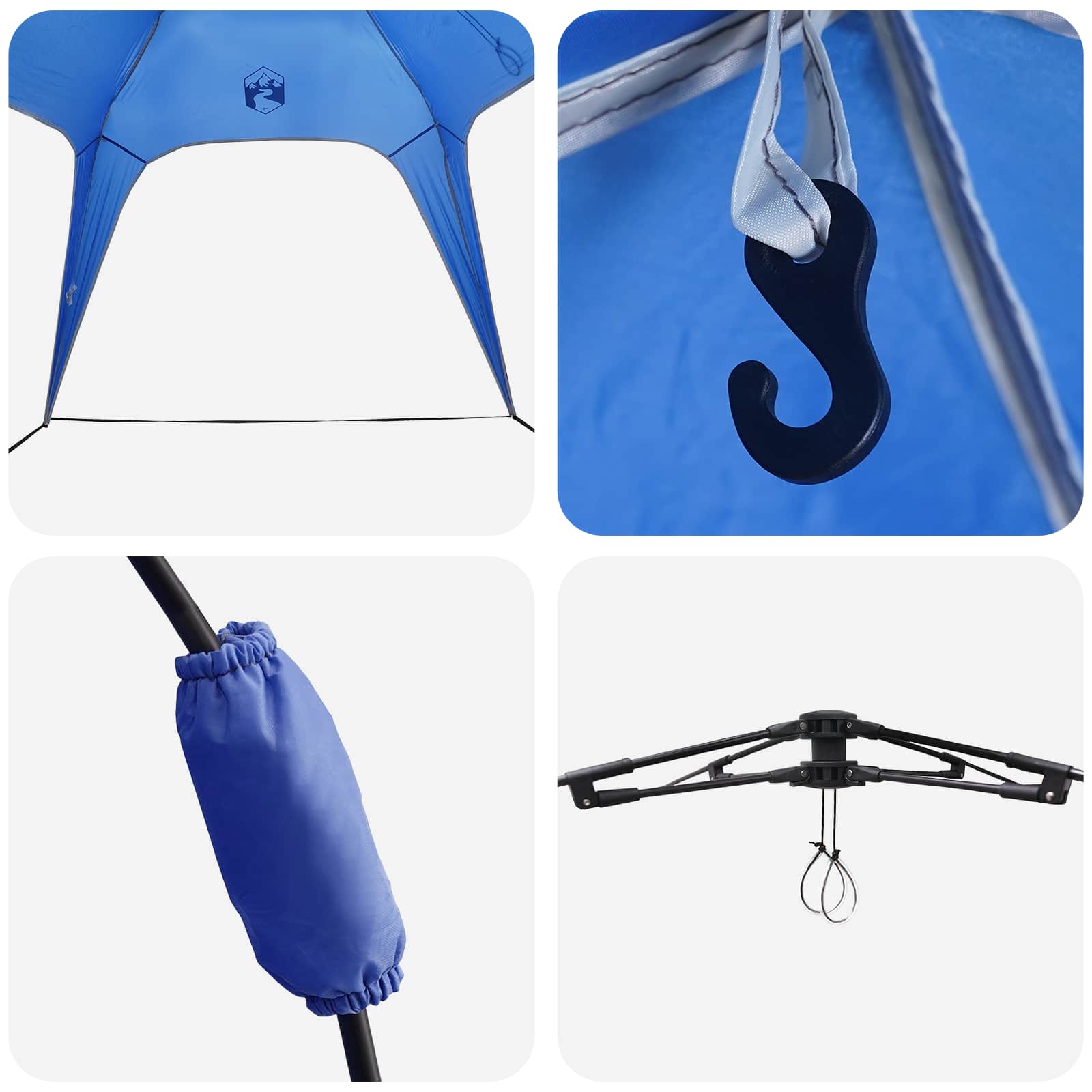 Instant Tent 4-Person Quick-Release Azure Blauw 185T Polyester azuurblauw