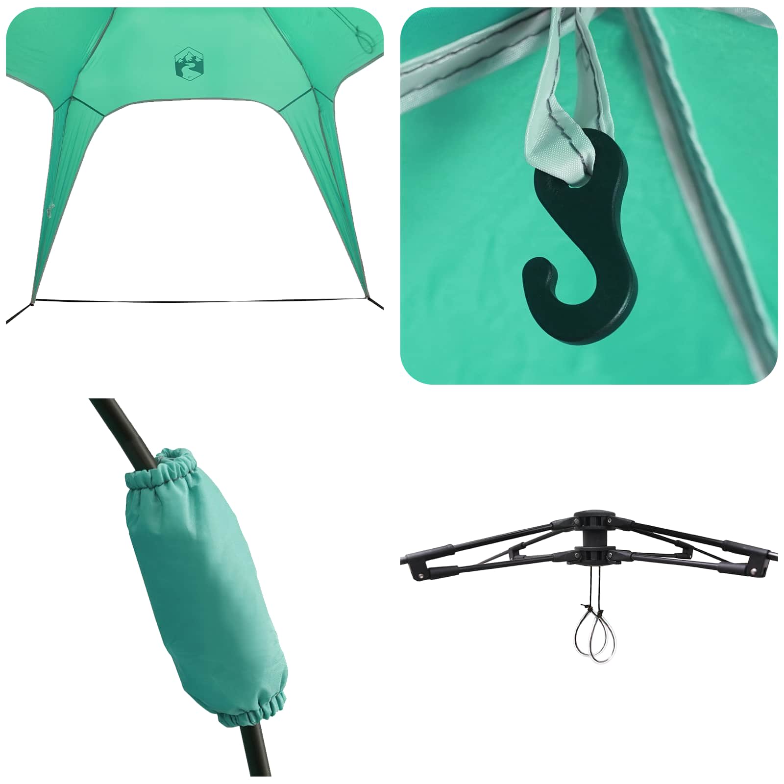 Instant Tent 4-Person Quick-Release Zeegroen 260 x 260 x 197 cm