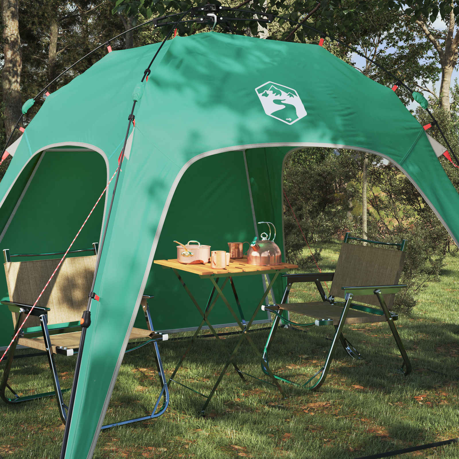 Instant Tent 4-Person Quick-Release Zeegroen 260 x 260 x 197 cm