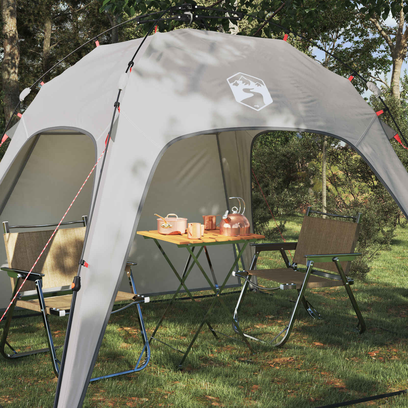 Instant Tent 4-Person Quick-Release Grijs 260 x 260 x 197 cm