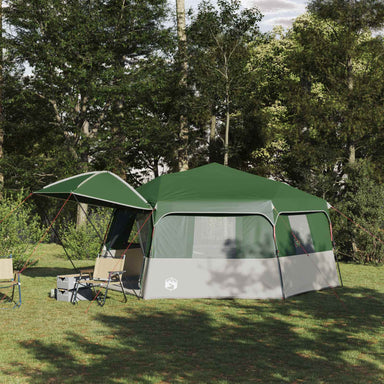 Instant tent met regenhuif voor 12 personen met snelontgrendeling