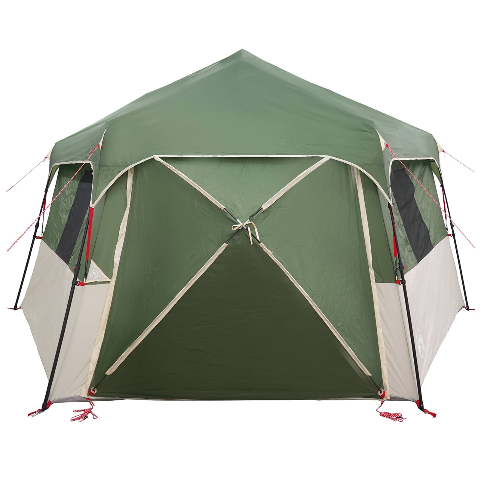Instant tent met regenhuif voor 12 personen met snelontgrendeling