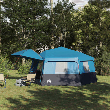 Instant tent met regenhuif voor 12 personen met snelontgrendeling