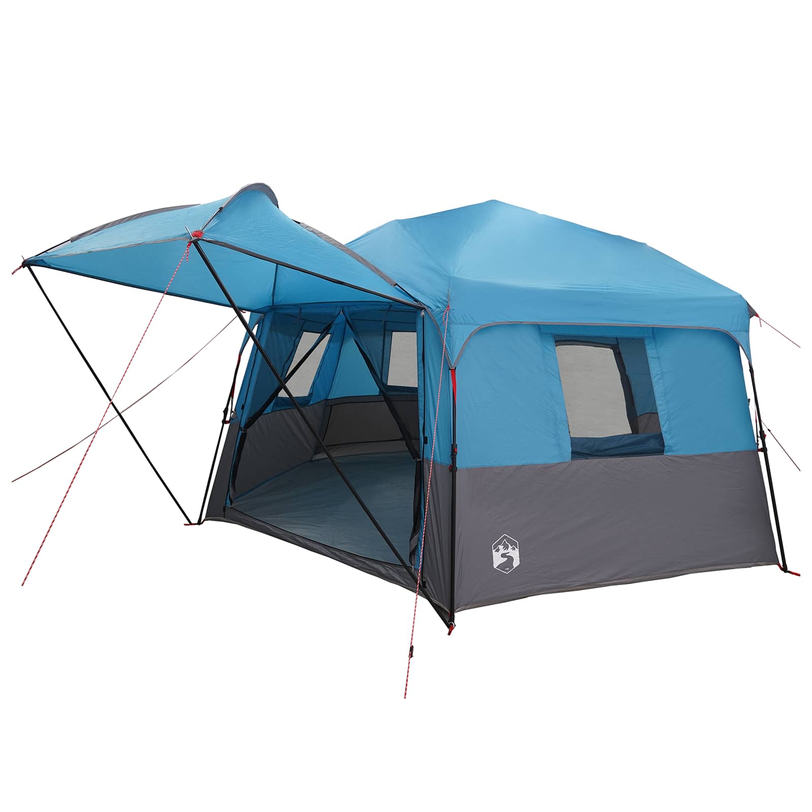 Instant tent met regenhuif voor 12 personen met snelontgrendeling