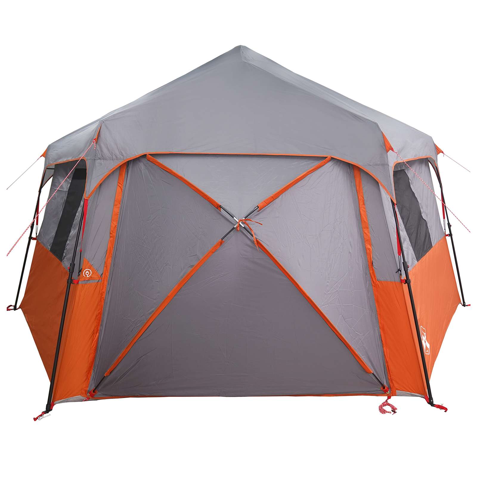 Instant tent met regenhuif voor 12 personen met snelontgrendeling