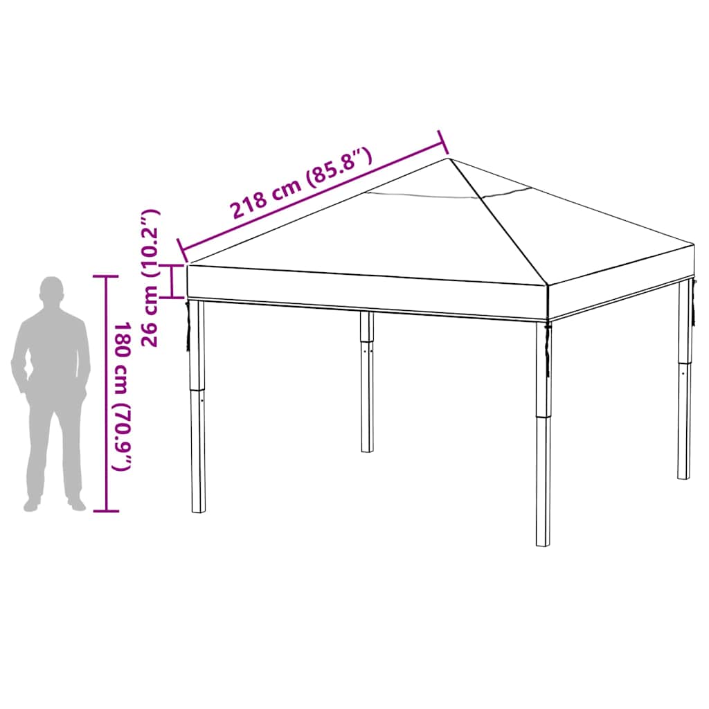 Gazebo Dekking Vervanging Doorzichtig 300 x 300 x 26 cm PVC