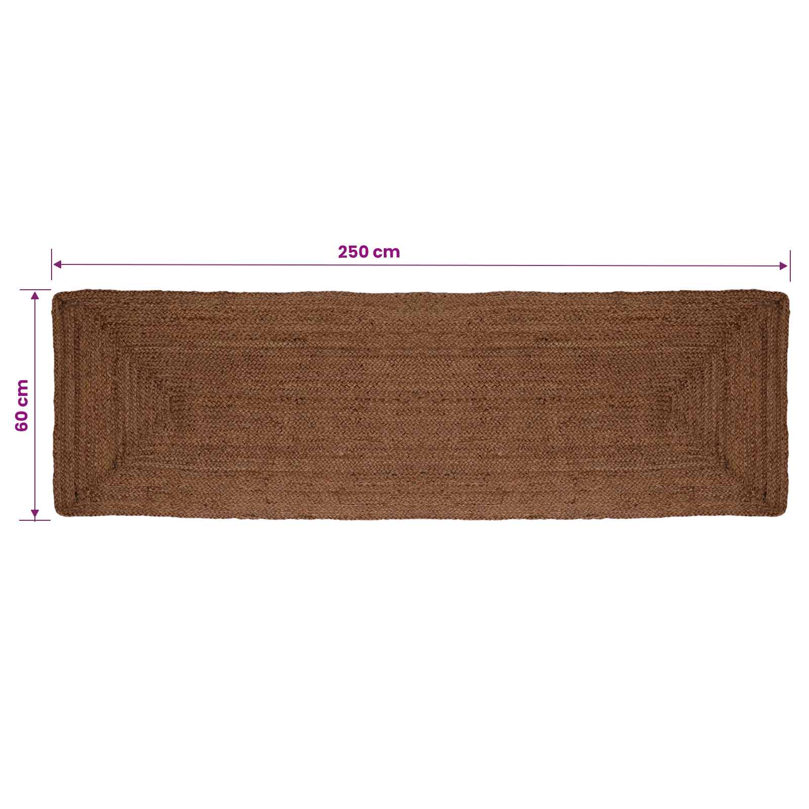 Gebied Tapijt Grijs 60 x 250 cm Jute