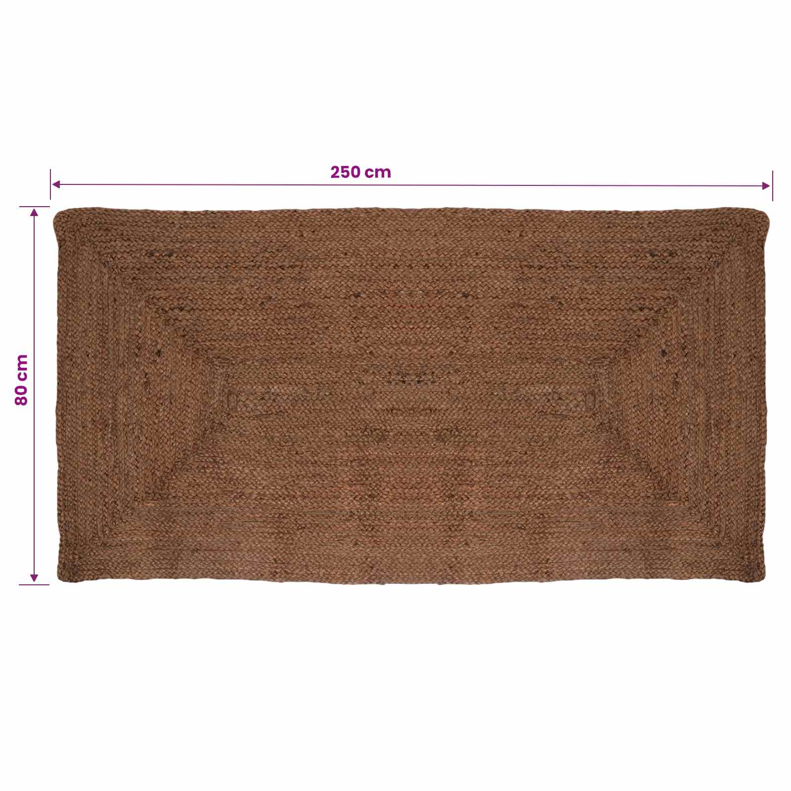 Gebied Tapijt Grijs 80 x 250 cm Jute