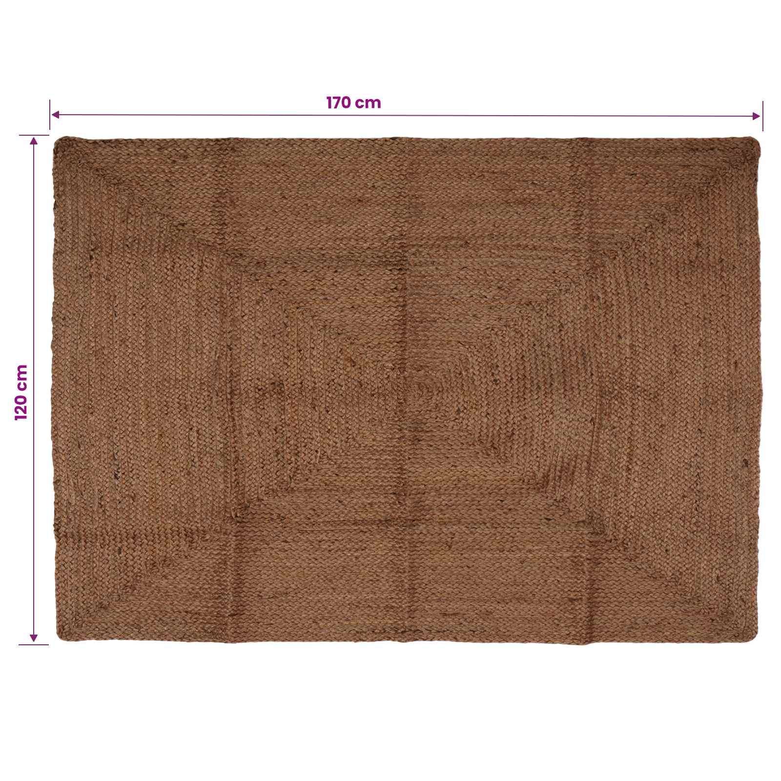 Gebied Tapijt Grijs 120 x 170 cm Jute