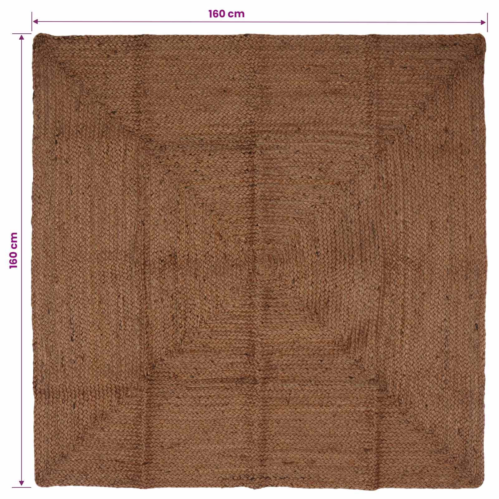 Gebied Tapijt Grijs 160 x 160 cm Jute