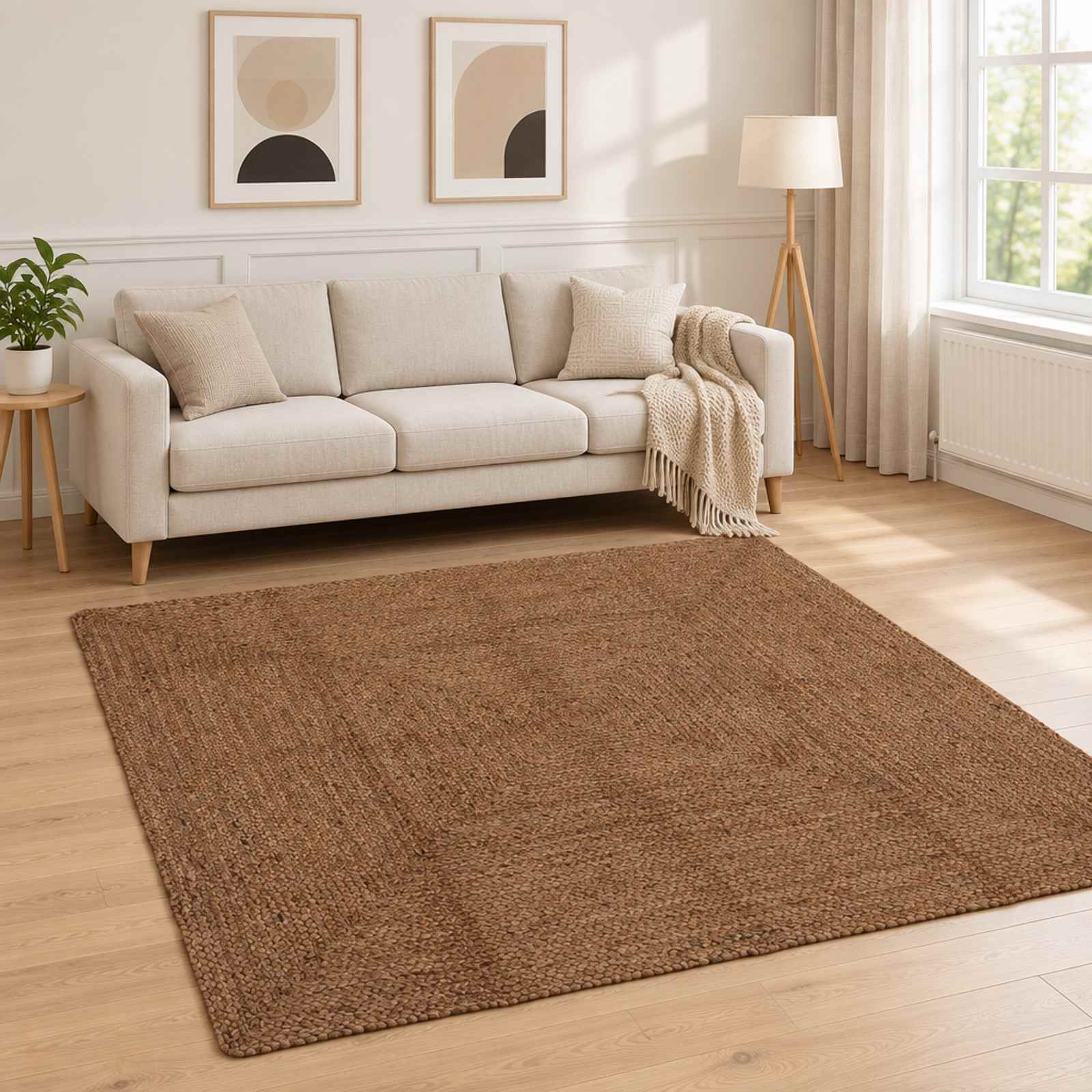 Gebied Tapijt Grijs 200 x 200 cm Jute