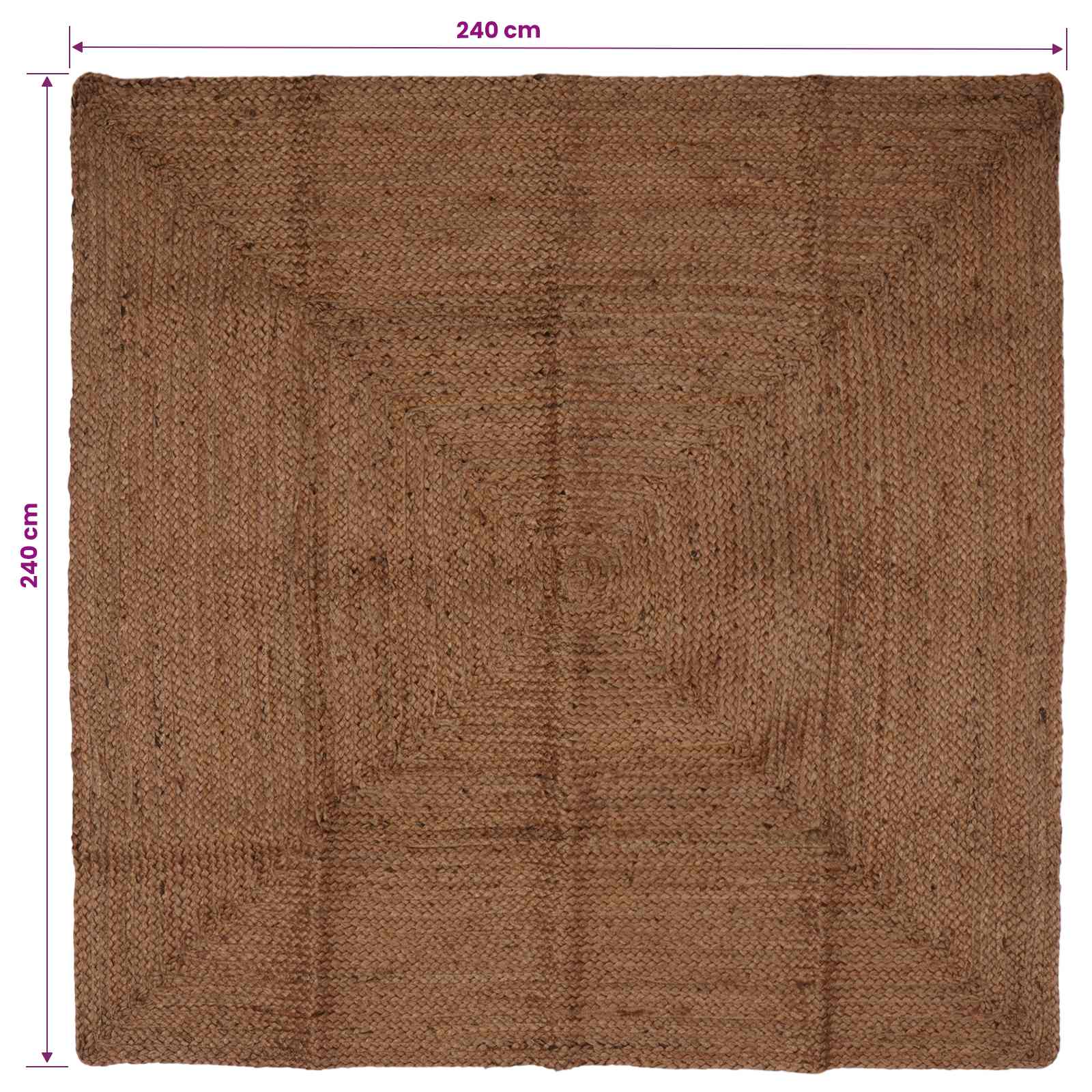 Gebied Tapijt Grijs 240 x 240 cm Jute