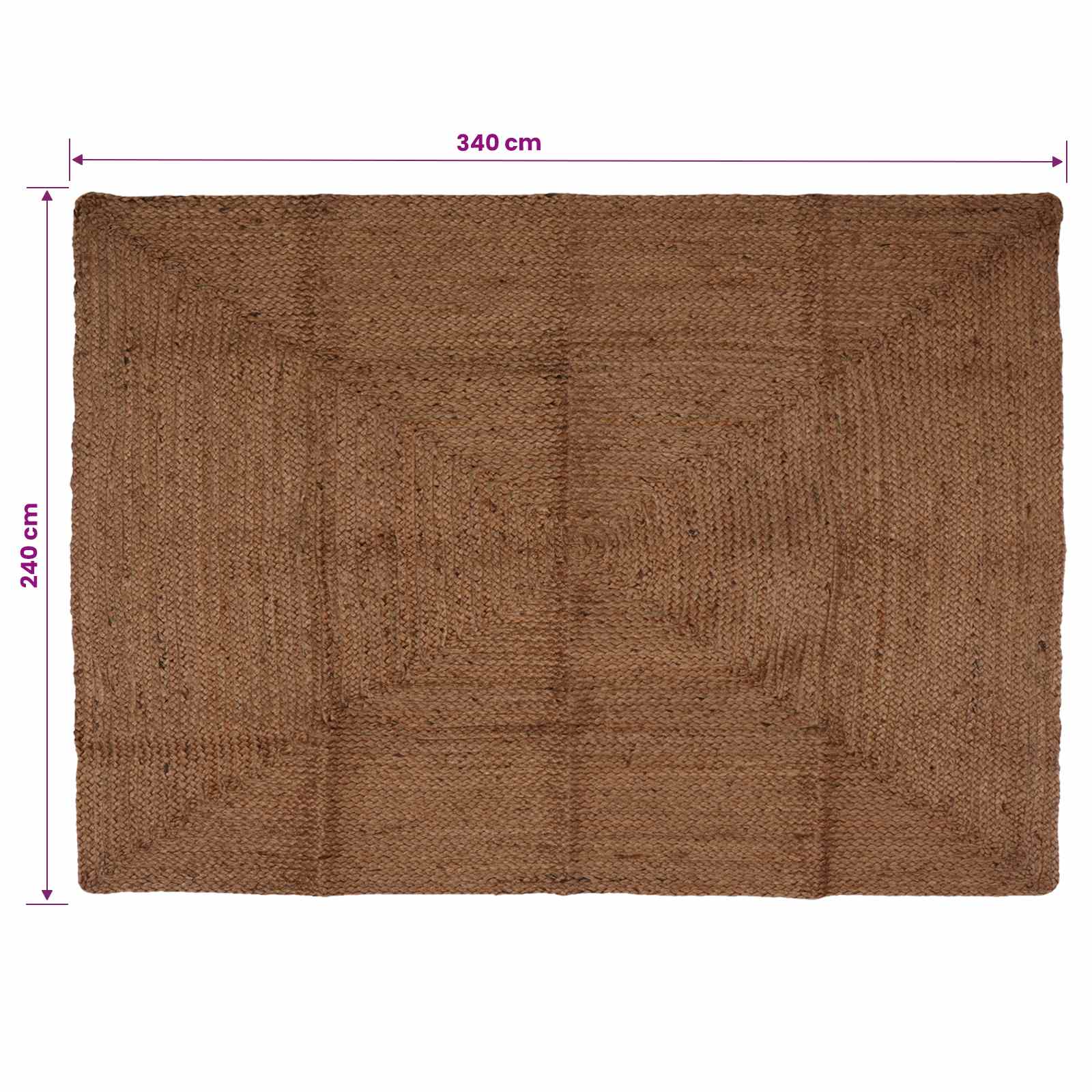Gebied Tapijt Grijs 240 x 340 cm Jute