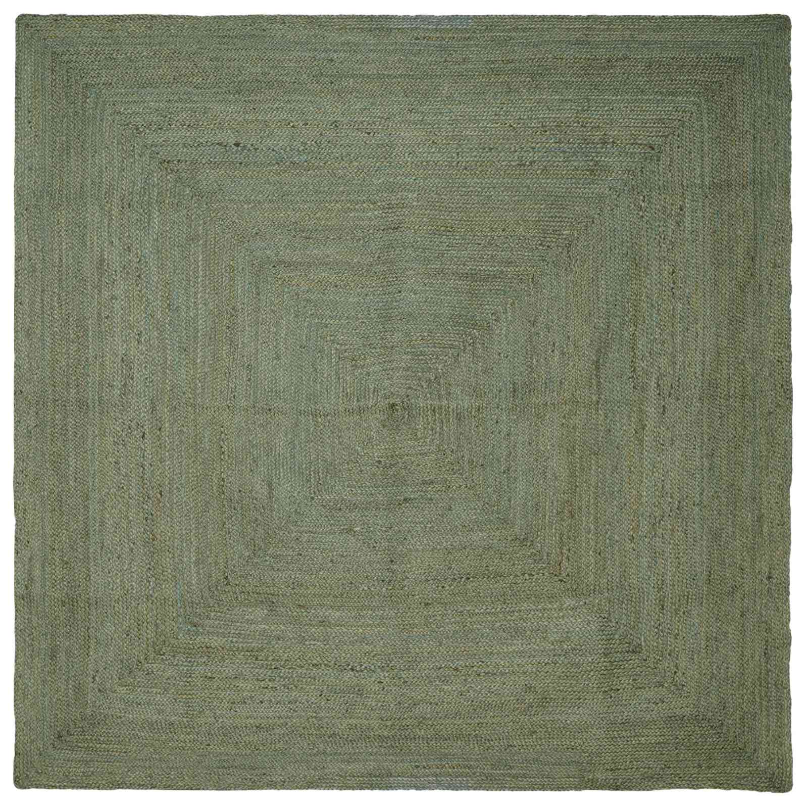 Vloerkleden Vierkant Olijfgroen 300 x 300 cm Jute