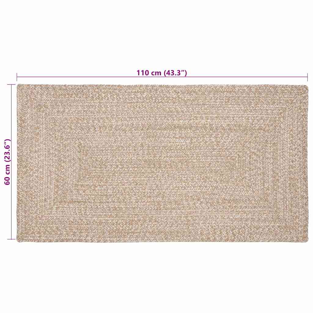 Vloerkleden Natuurlijk en Wit 60 x 110 cm Jute