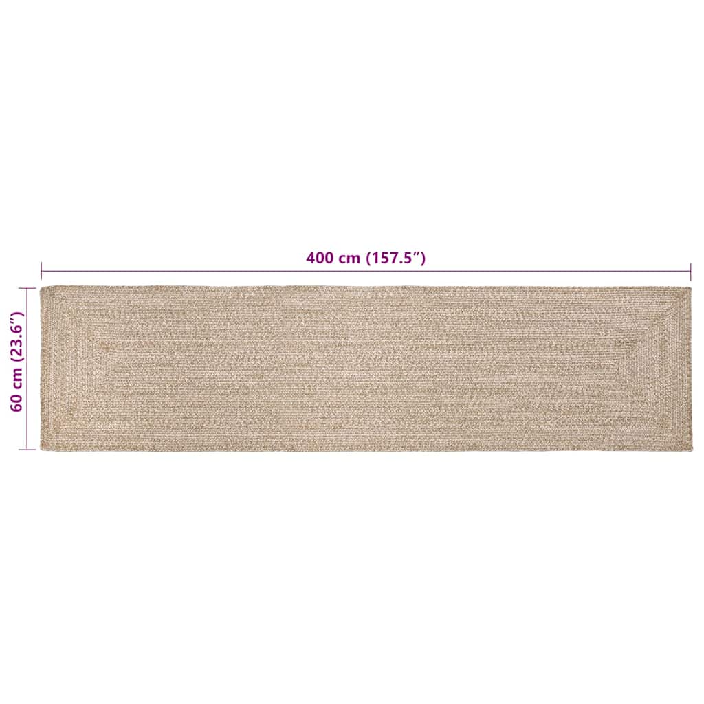 Vloerkleden Natuurlijk en Wit 60 x 400 cm Jute