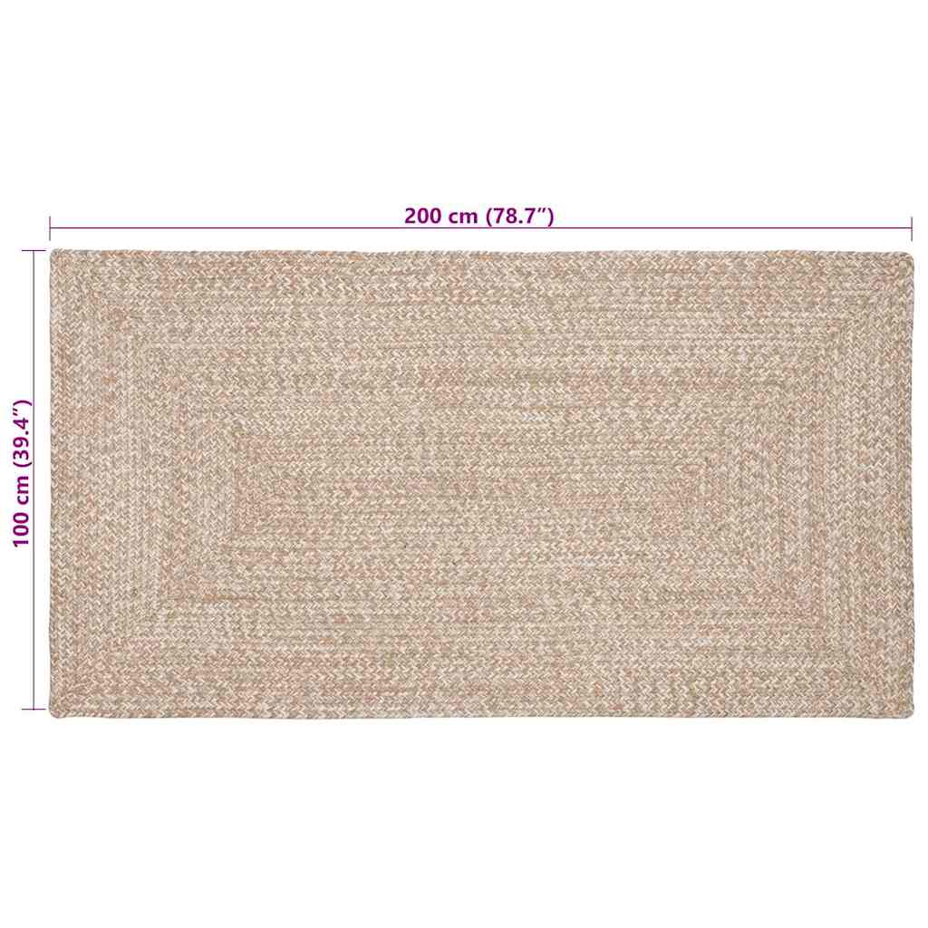 Vloerkleden Natuurlijk en Wit 100 x 200 cm Jute
