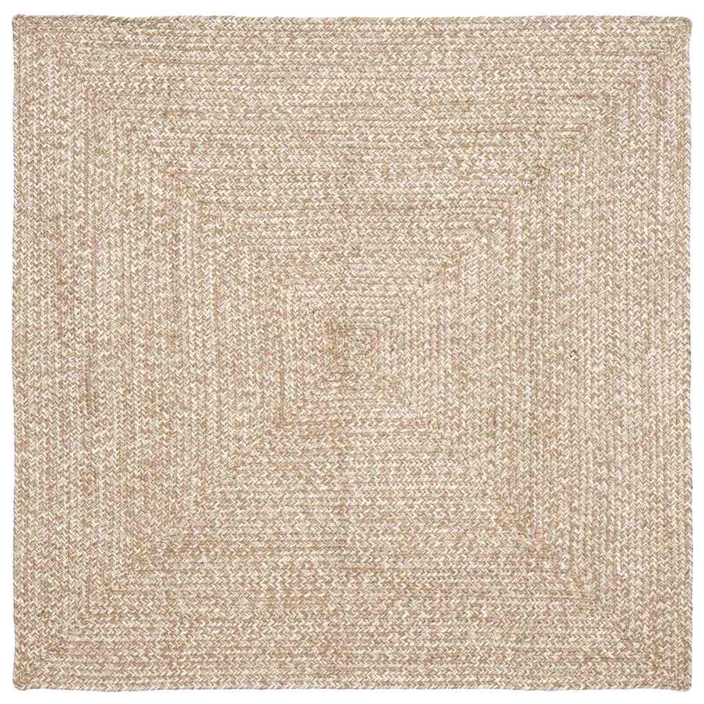 Vloerkleden Natuurlijk en Wit 120 x 120 cm Jute