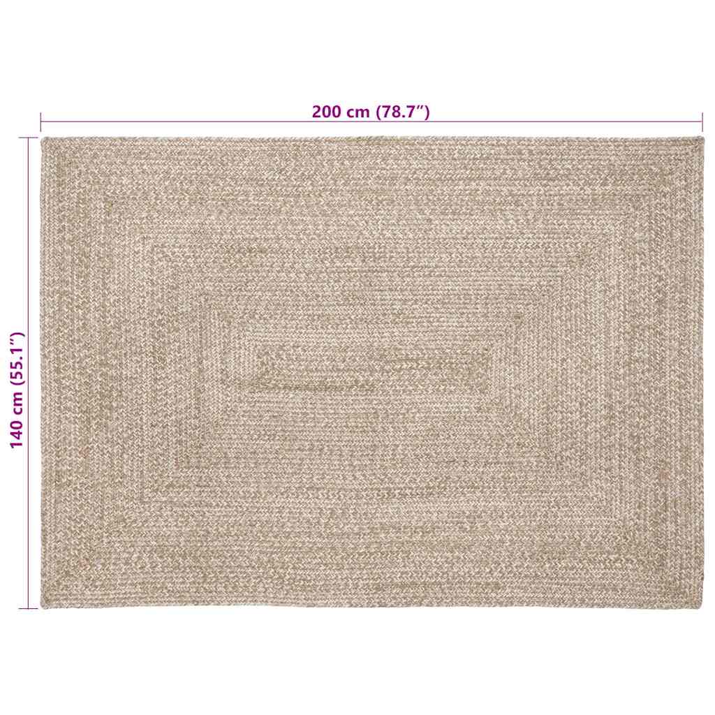 Vloerkleden Natuurlijk en Wit 140 x 200 cm Jute