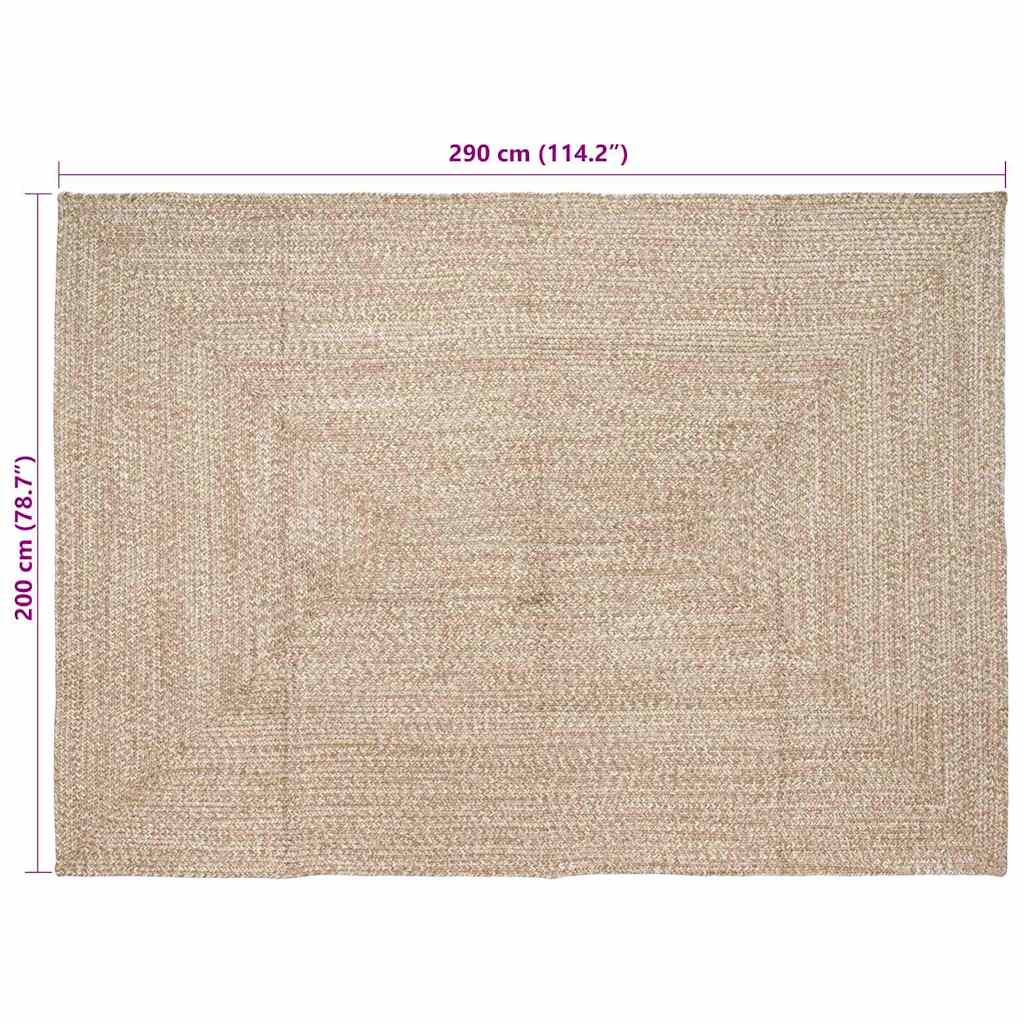 Vloerkleden Natuurlijk en Wit 200 x 290 cm Jute