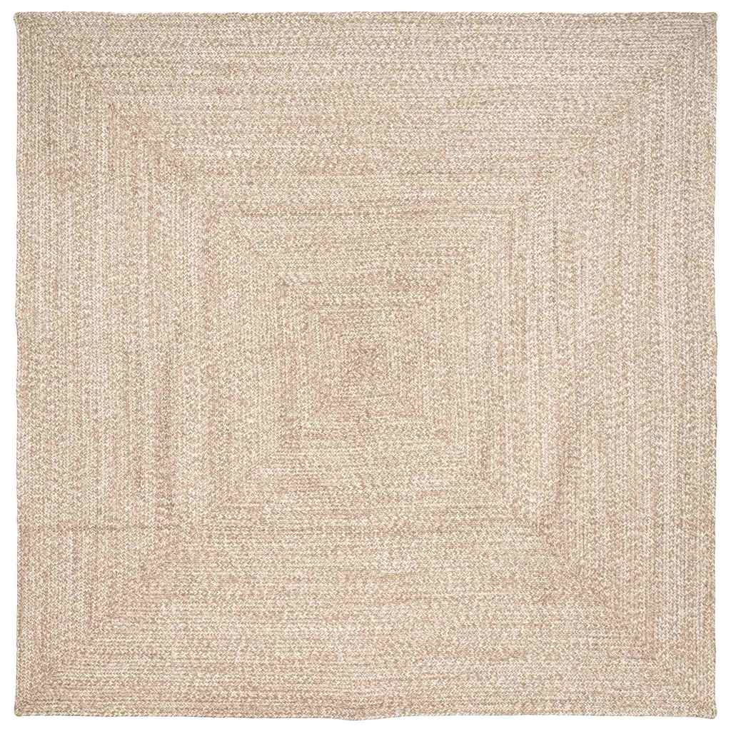 Vloerkleden Natuurlijk en Wit 240 x 240 cm Jute