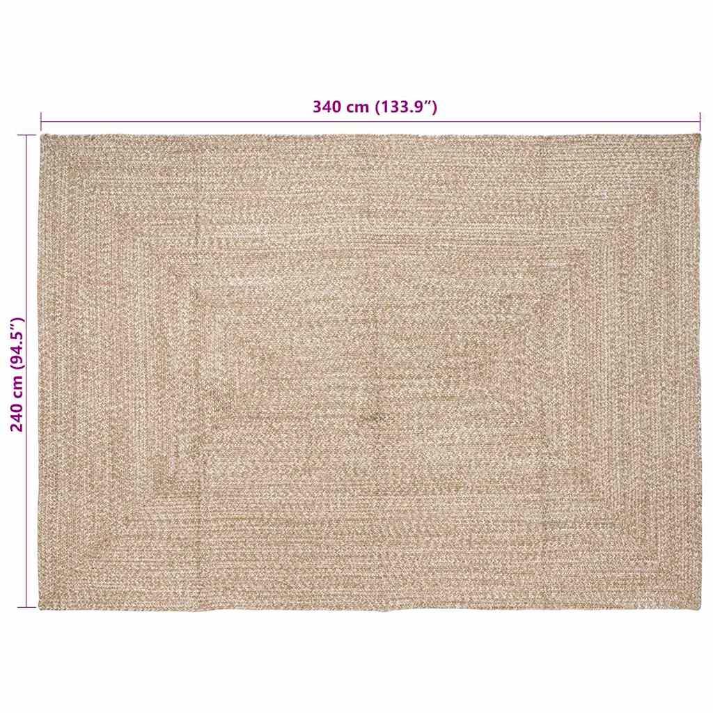 Vloerkleden Natuurlijk en Wit 240 x 340 cm Jute