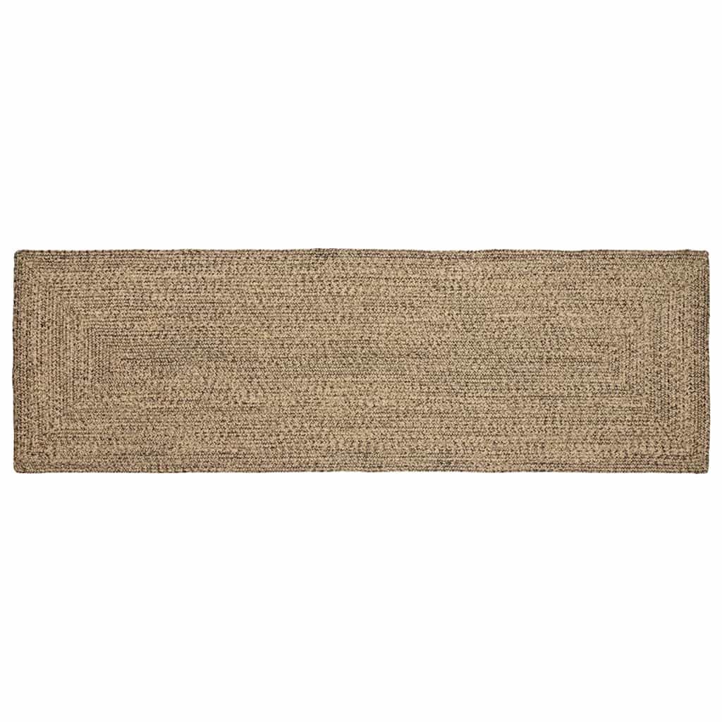 Vloerkleden Naturel en Zwart 80 x 200 cm Jute