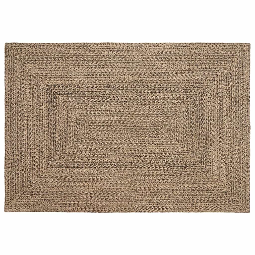 Vloerkleden Naturel en Zwart 120 x 170 cm Jute