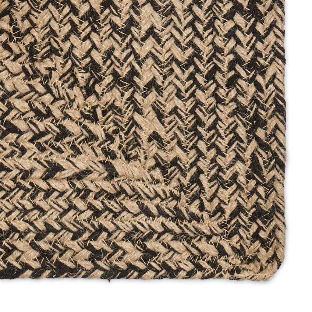 Vloerkleden Naturel en Zwart 160 x 230 cm Jute