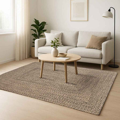 Vloerkleden Naturel en Zwart 160 x 230 cm Jute
