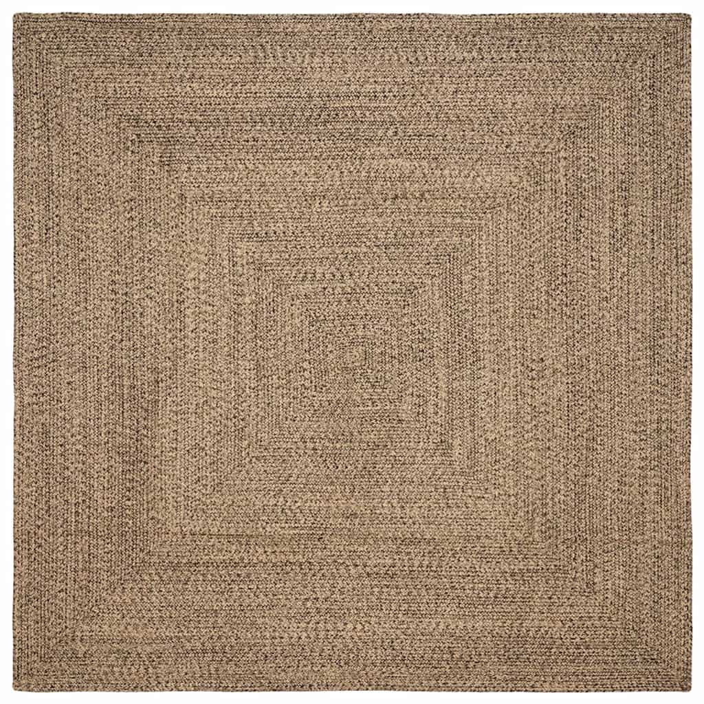 Vloerkleden Naturel en Zwart 240 x 240 cm Jute