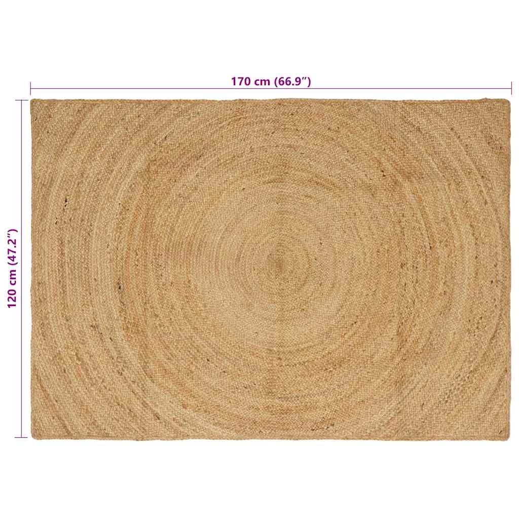 Vloerkleden Naturel 120 x 170 cm Jute