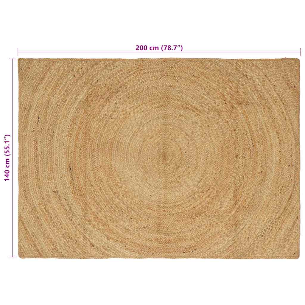 Vloerkleden Naturel 140 x 200 cm Jute