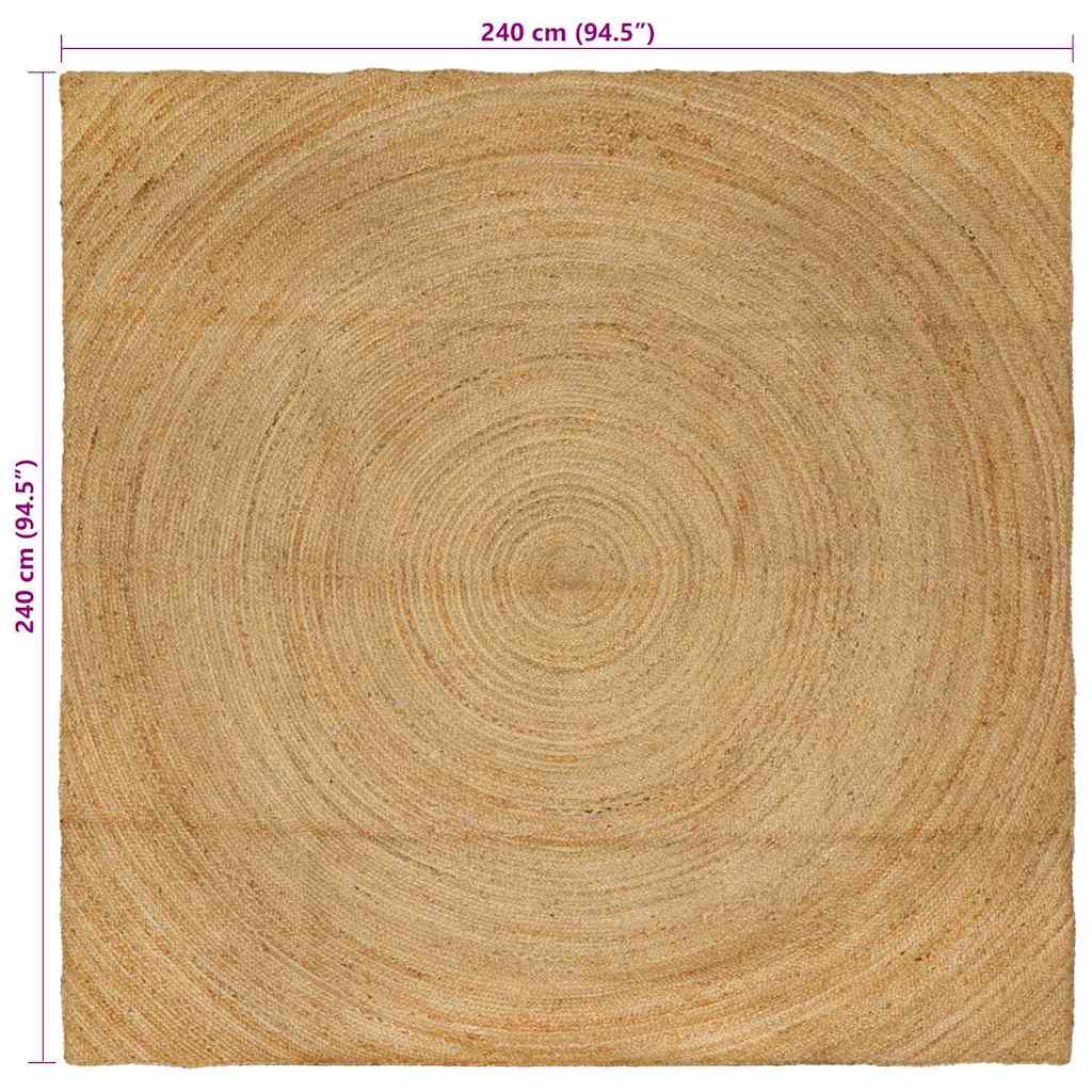 Vloerkleden Naturel 240 x 240 cm Jute