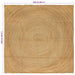 Vloerkleden Naturel 240 x 240 cm Jute
