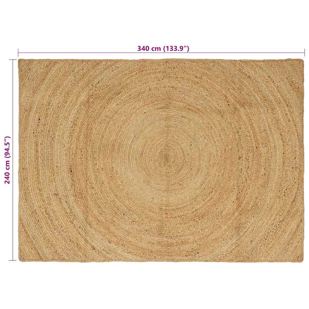 Vloerkleden Naturel 240 x 340 cm Jute