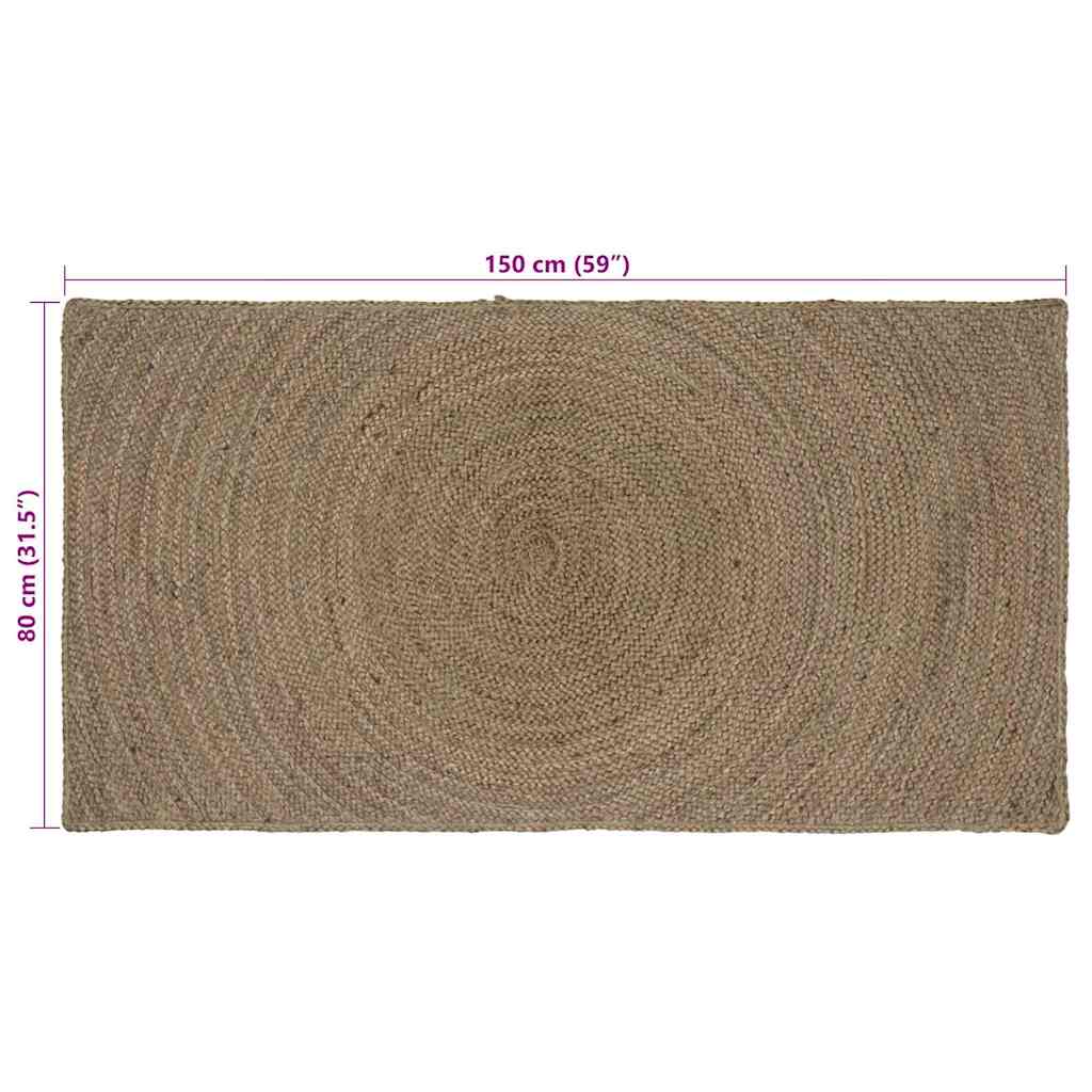 Vloerkleden Grijs 80 x 150 cm Jute