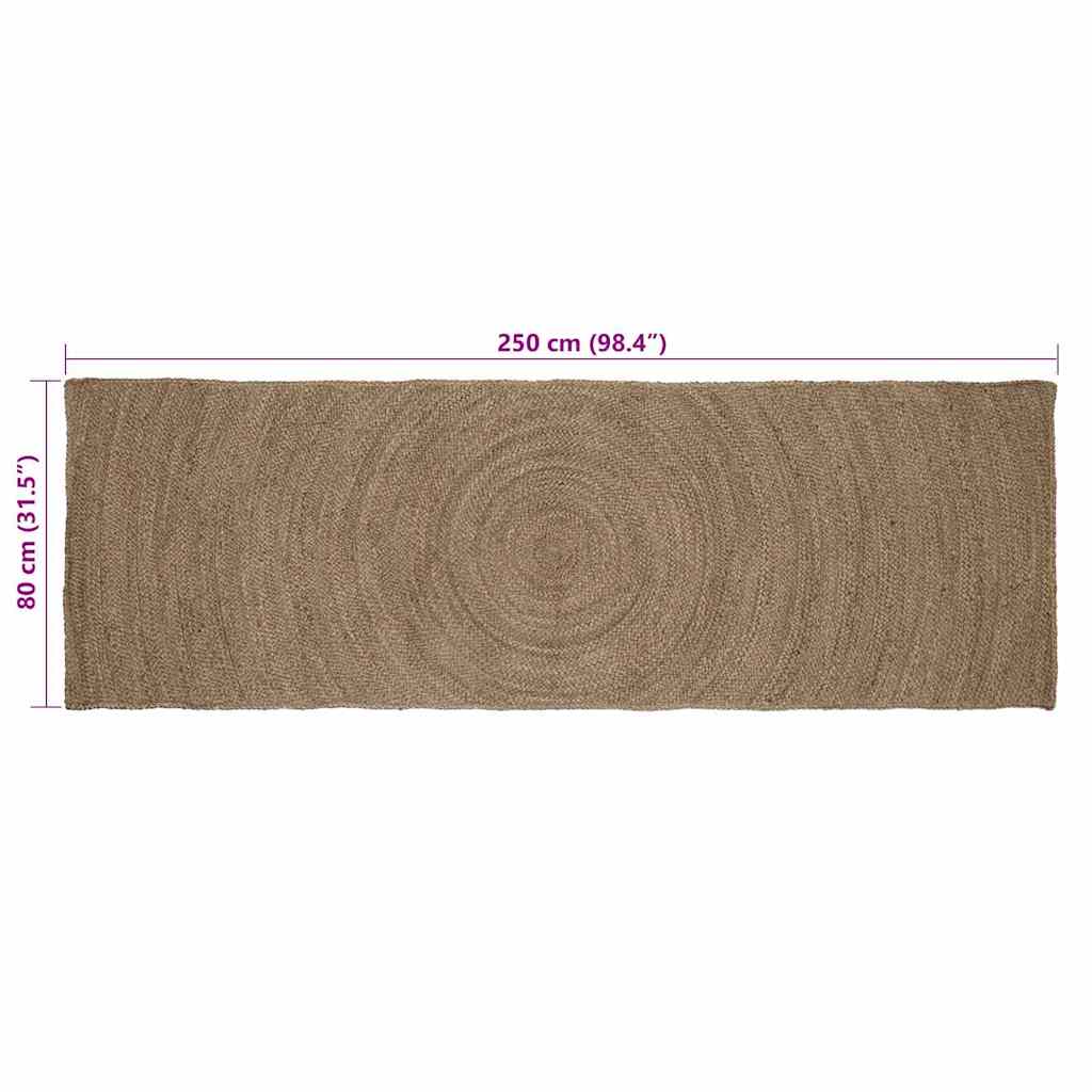 Vloerkleden Grijs 80 x 250 cm Jute