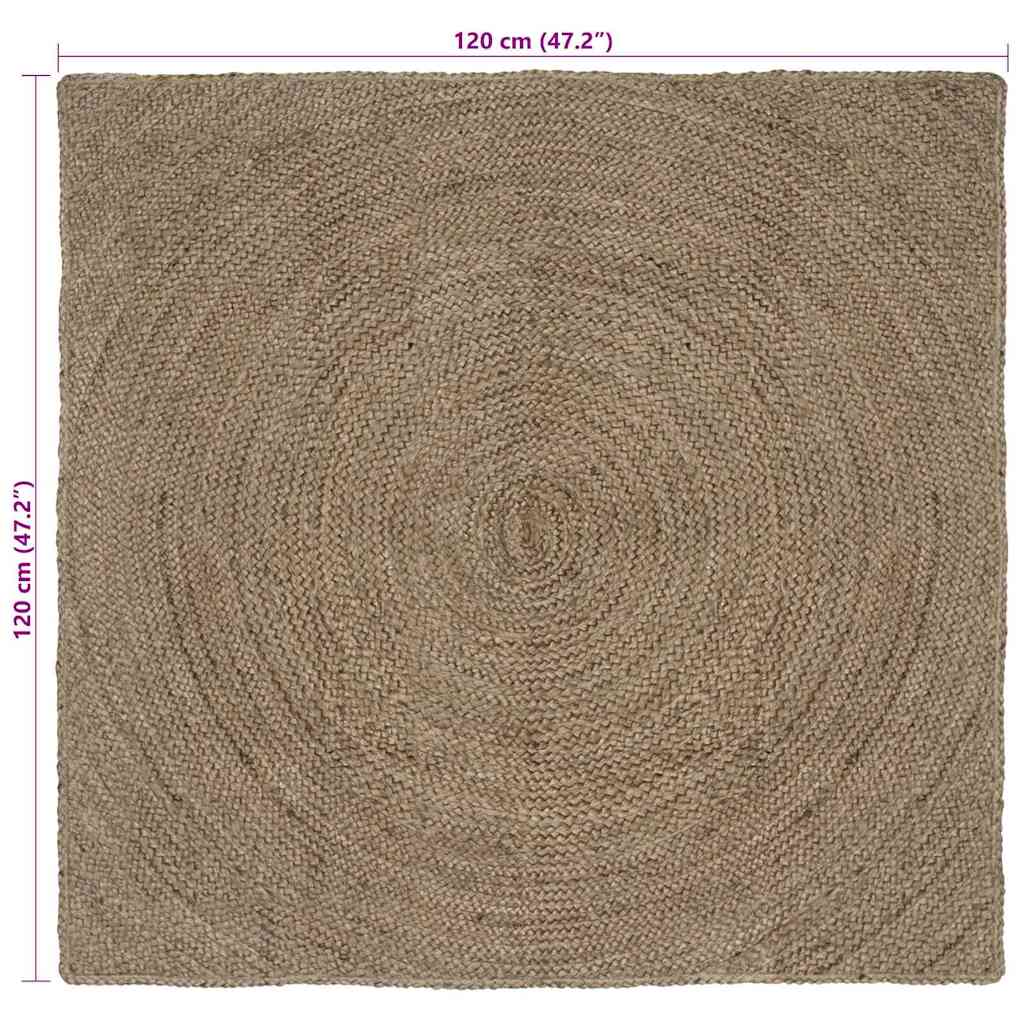 Vloerkleden Grijs 120 x 120 cm Jute